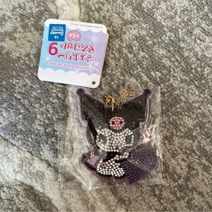 BNIB Sanrio Kuromi Fabric Rhinestones Plush Keychain